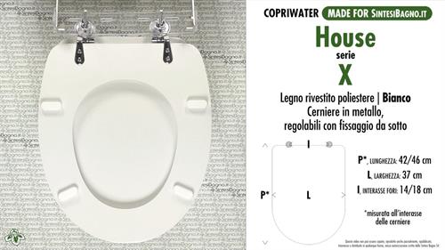 COPRIWATER per wc X. HOUSE. Ricambio DEDICATO. Legno rivestito