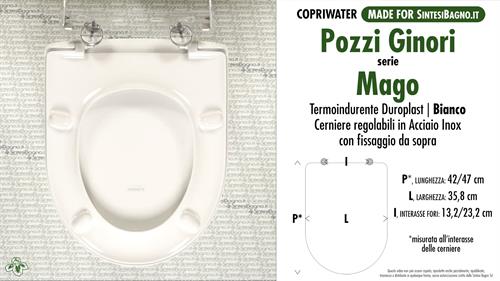 WC-Sitz MADE für wc MAGO POZZI GINORI Modell. Typ GEWIDMETER. Duroplast