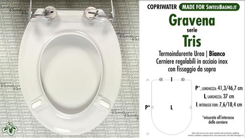 Abattant wc MADE pour TRIS/GRAVENA modèle. PLUS Quality. Duroplast