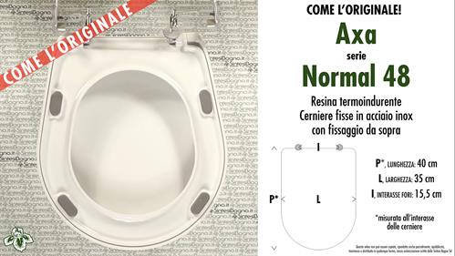 COPRIWATER per wc NORMAL 48. AXA. Ricambio “COME l’ORIGINALE”. Duroplast