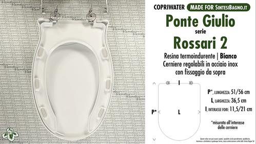 WC-Sitz für wc BEHINDERTER PONTE GIULIO. ROSSARI 2 APERTO. Duroplast