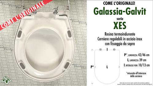 COPRIWATER per wc XES. GALASSIA-GALVIT. Ricambio “COME l’ORIGINALE”. Duroplast