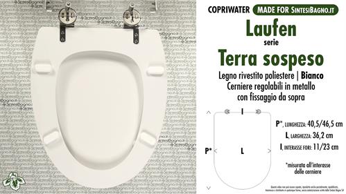 Abattant wc MADE pour TERRA SOSPESO LAUFEN modèle. Type DÉDIÉ. Bois recouvert