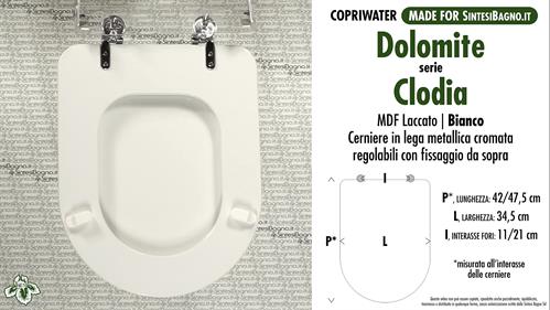 WC-Seat MADE for wc CLODIA DOLOMITE Model. Type COMPATIBILE. MDF lacquered