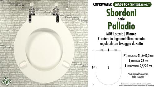 COPRIWATER per wc PALLADIO. SBORDONI. Ricambio COMPATIBILE. MDF laccato