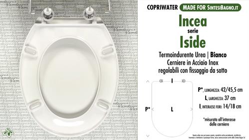 COPRIWATER per wc ISIDE. INCEA. SOFT CLOSE. Ricambio DEDICATO. Economico