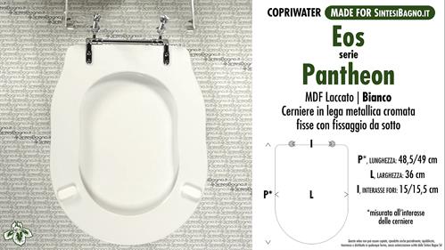 COPRIWATER per wc PANTHEON. EOS. Ricambio COMPATIBILE. MDF laccato