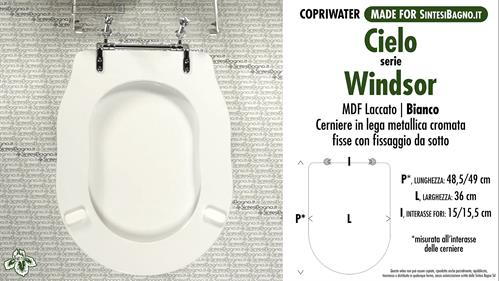 Abattant wc MADE pour WINDSOR CIELO modèle. Type COMPATIBILE. MDF laqué