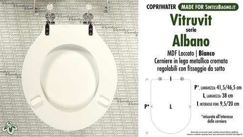 WC-Seat MADE for wc ALBANO VITRUVIT Model. Type COMPATIBILE. MDF lacquered