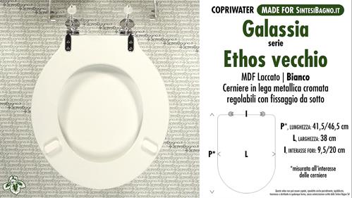 WC-Seat MADE for wc ETHOS VECCHIO GALASSIA Model. Type COMPATIBILE. MDF