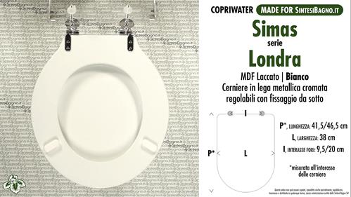 Abattant wc MADE pour LONDRA SIMAS modèle. Type COMPATIBILE. MDF laqué