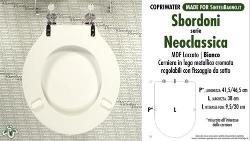 WC-Seat MADE for wc NEOCLASSICA SBORDONI Model. Type COMPATIBILE. MDF lacquered