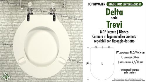 WC-Seat MADE for wc TREVI DELTA Model. Type COMPATIBILE. MDF lacquered