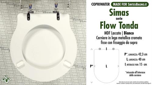 COPRIWATER per wc FLOW TONDA. SIMAS. Ricambio DEDICATO. MDF laccato