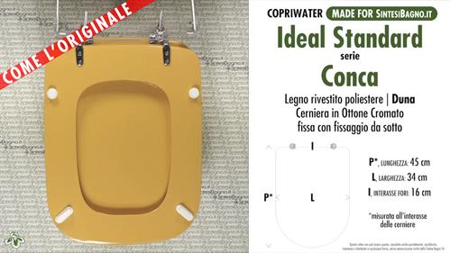 COPRIWATER per wc CONCA. IDEAL STANDARD. DUNA. Ricambio DEDICATO