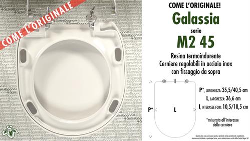 WC-Seat M2 45 GALASSIA model. Type “LIKE ORIGINAL”. Duroplast