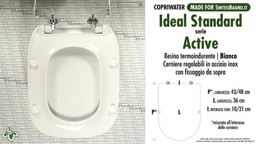 COPRIWATER per wc ACTIVE. IDEAL STANDARD. Ricambio DEDICATO. Resina Plastica