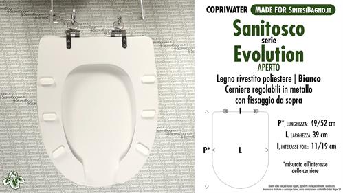 WC-Seat MADE for wc DISABILI EVOLUTION APERTO SANITOSCO Model. Type DEDICATED