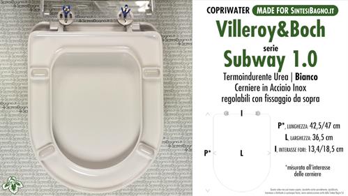 COPRIWATER per wc SUBWAY. VILLEROY&BOCH. Ricambio COMPATIBILE. Economico