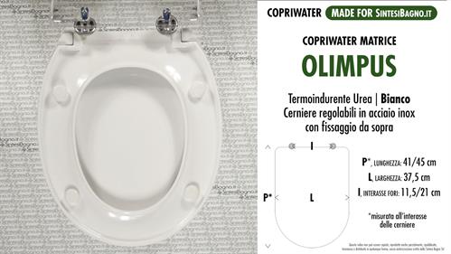 Copriwater MATRICE SINTESIBAGNO “OLIMPUS”. BIANCO. Forma “OVALE”. TERMOINDURENTE