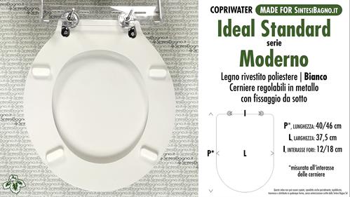 COPRIWATER per wc MODERNA. IDEAL STANDARD. Ricambio DEDICATO. Legno rivestito