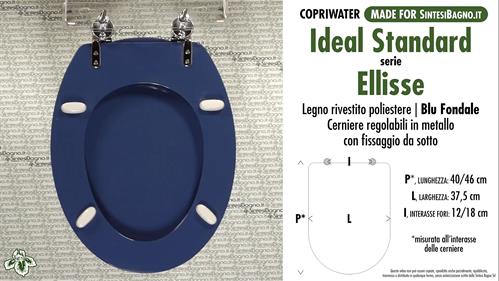 COPRIWATER per wc ELLISSE. IDEAL STANDARD. BLU FONDALE. Ricambio DEDICATO